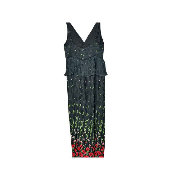 SABRINA MUSAYEV Black Red Floral Print Selina Front Twist Cut-Out Dress Size XL - Picture 5 of 15